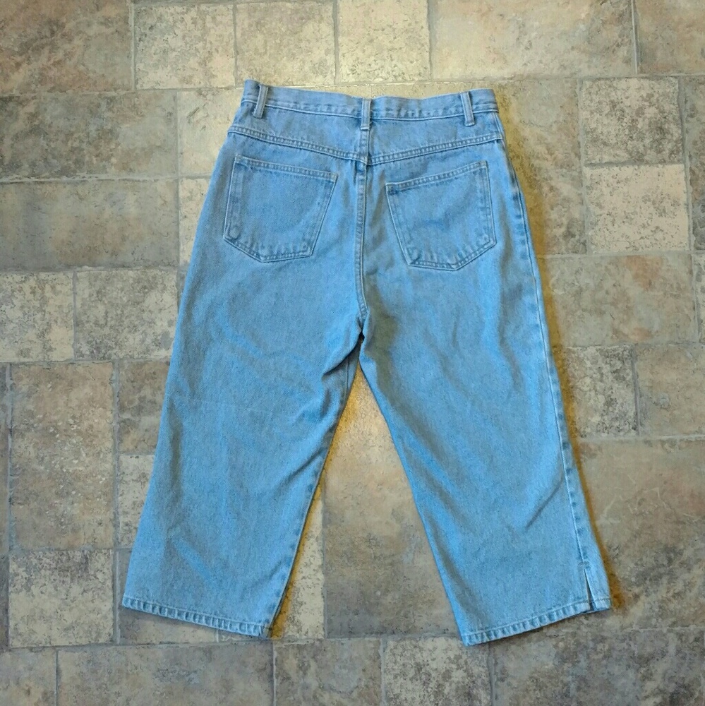 High waist mom jeans light wash capris size 8P
